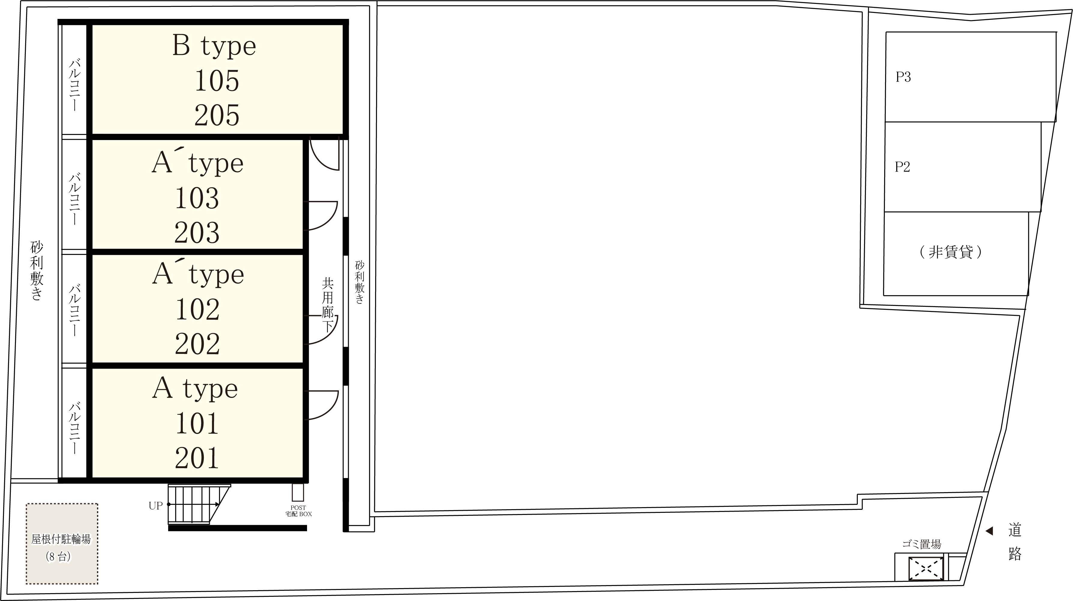 ナノファボリートの駐車配置図