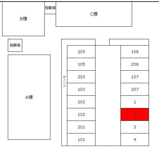 MAY美しが丘 敷地内駐車場の駐車配置図