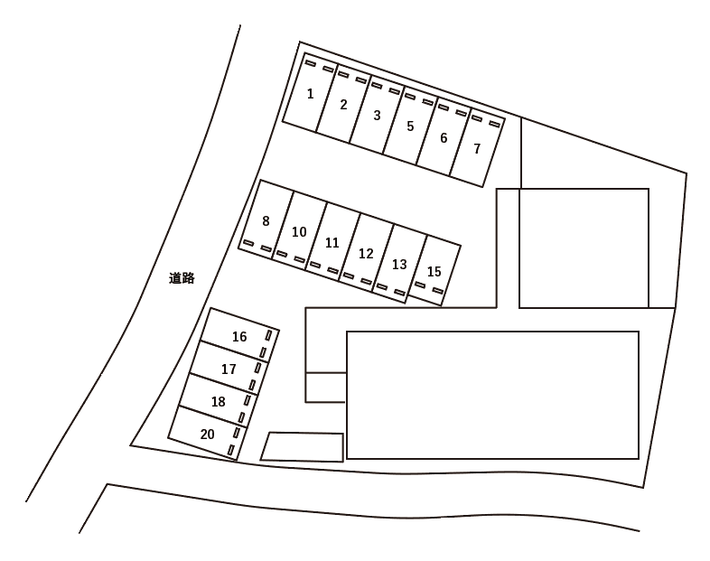 ラ・ストラーダ 駐車場の駐車配置図