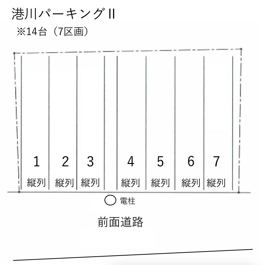 港川パーキングⅡの駐車配置図