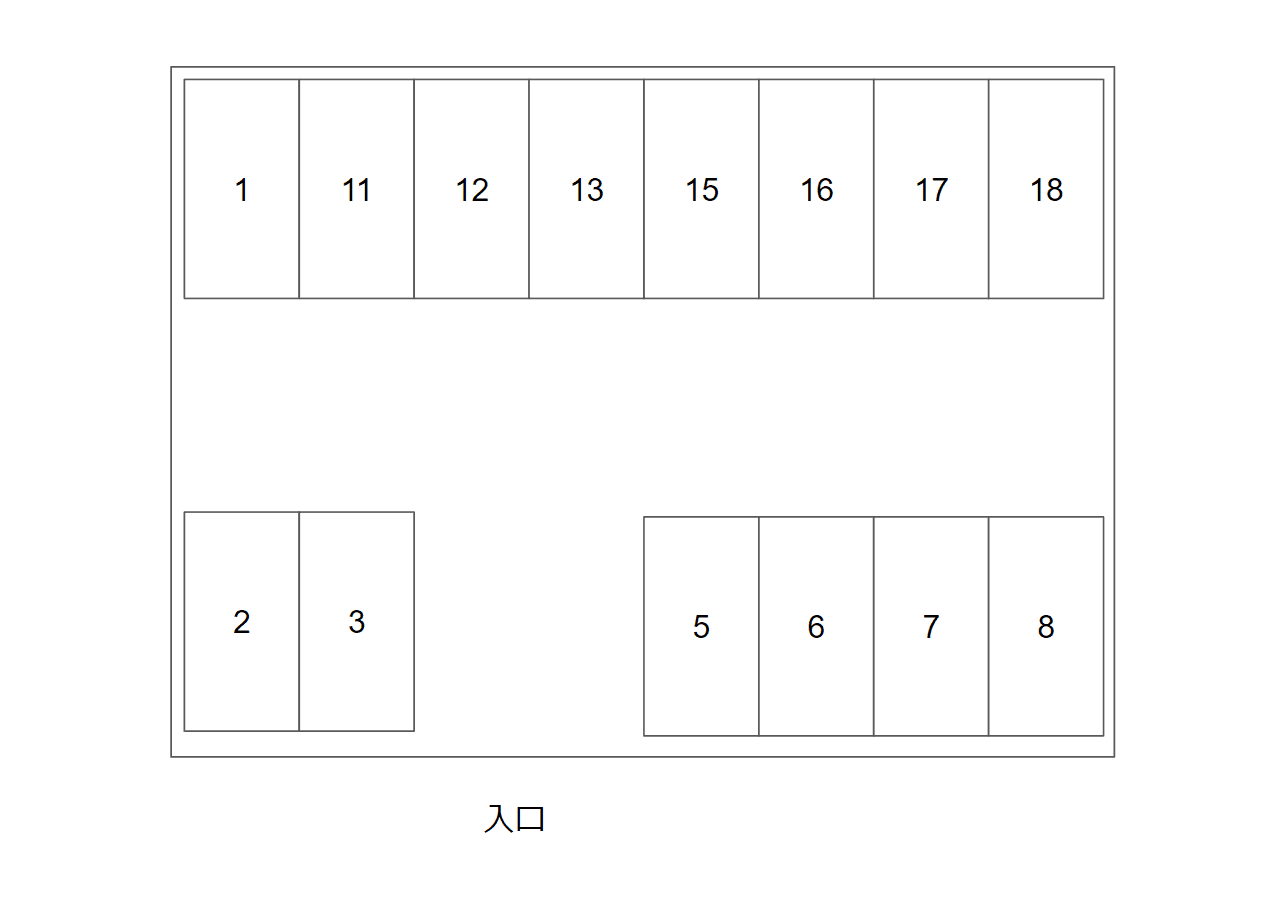 松竹モータープールの駐車配置図