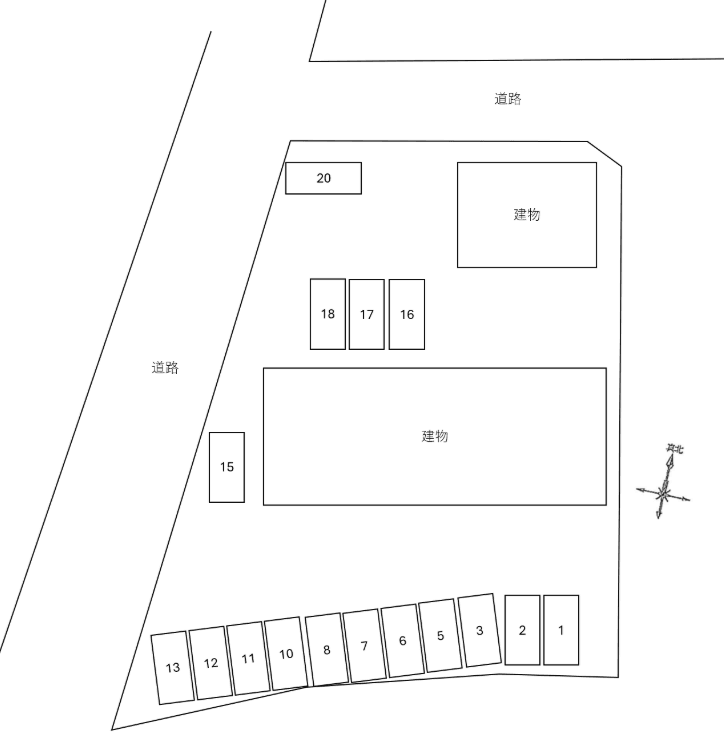 ガーデンハイツ高萩 A・B別駐車場の駐車配置図