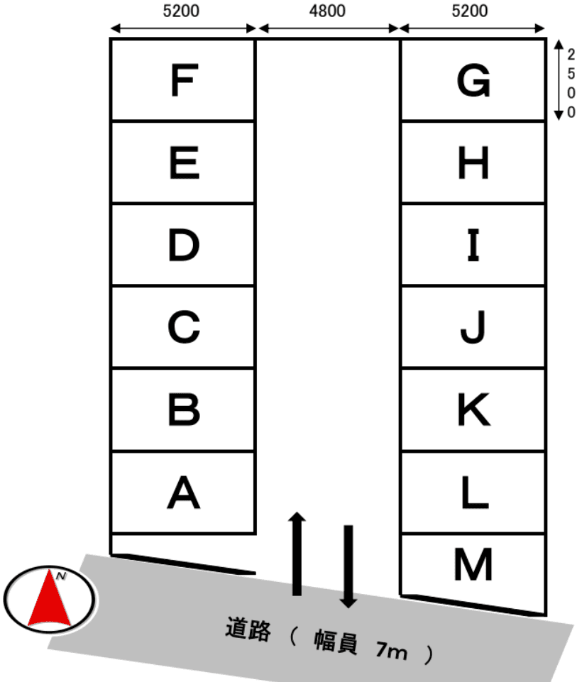 大倉第2パーキングの駐車配置図