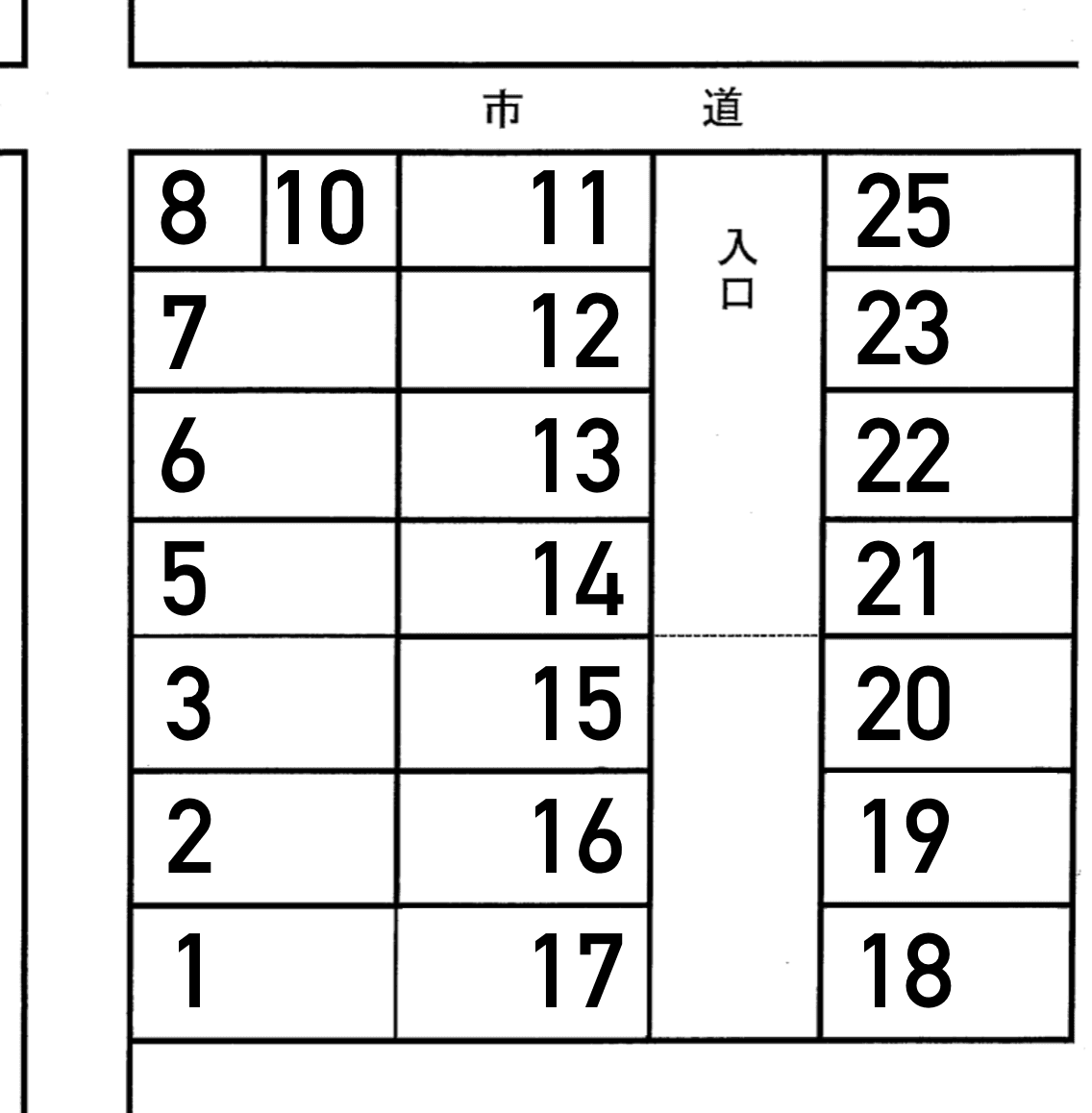 西若町TM駐車場の駐車配置図
