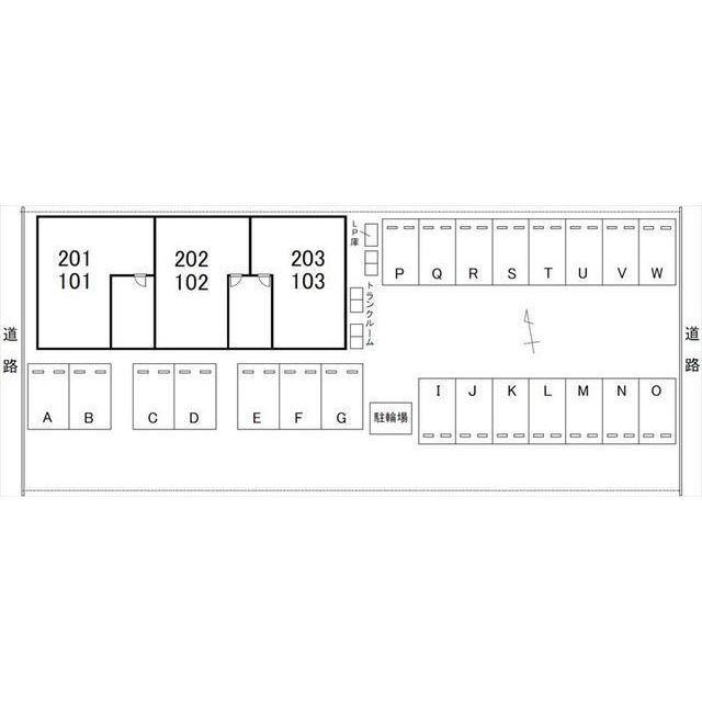 リンヴェルディーレパーキングの駐車配置図