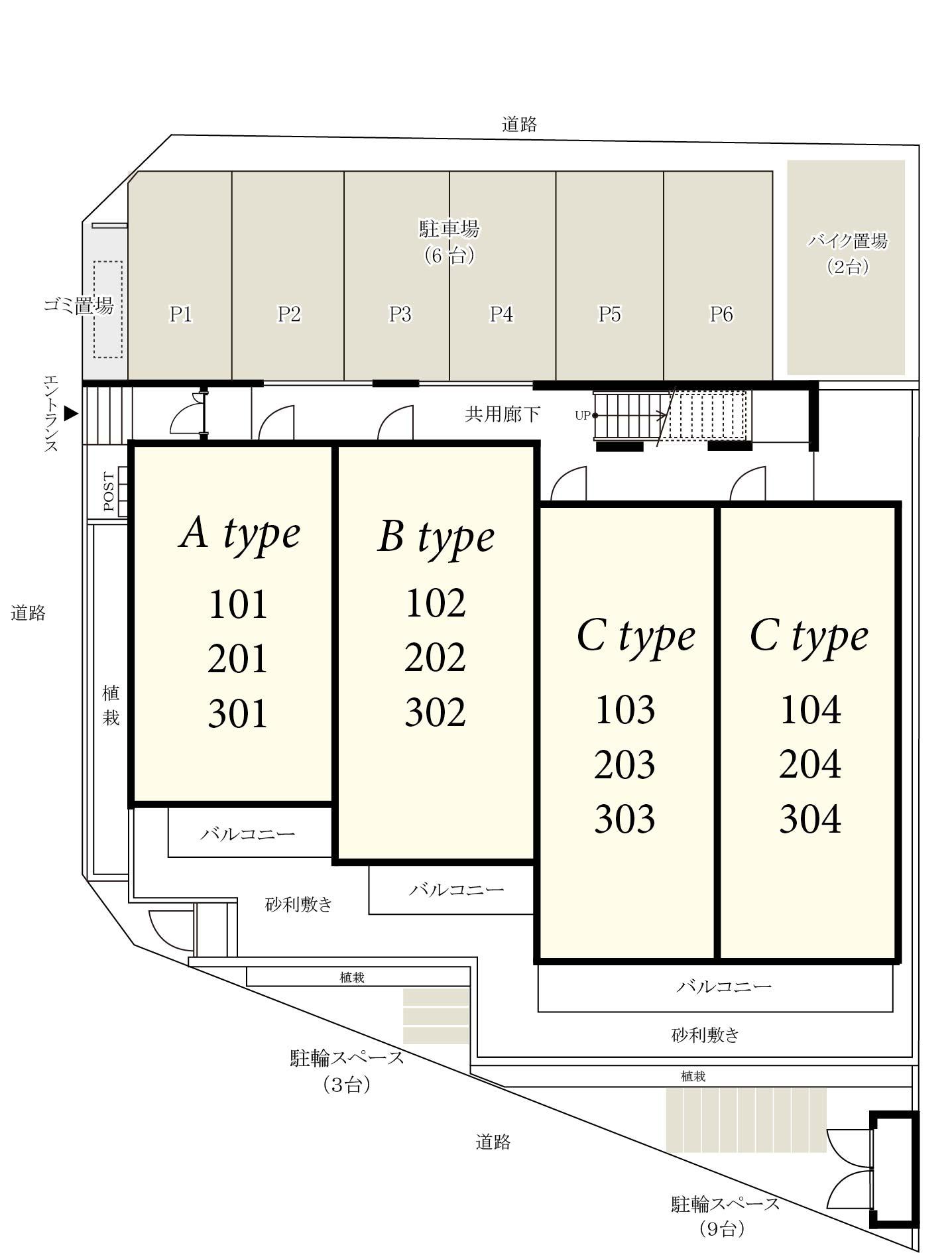 リブリ・プレニチュードの駐車配置図