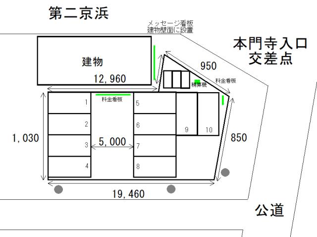 ミノラスパーキング仲池上2丁目の駐車配置図