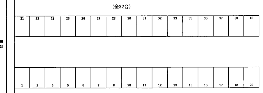 若杉パーキングの駐車配置図