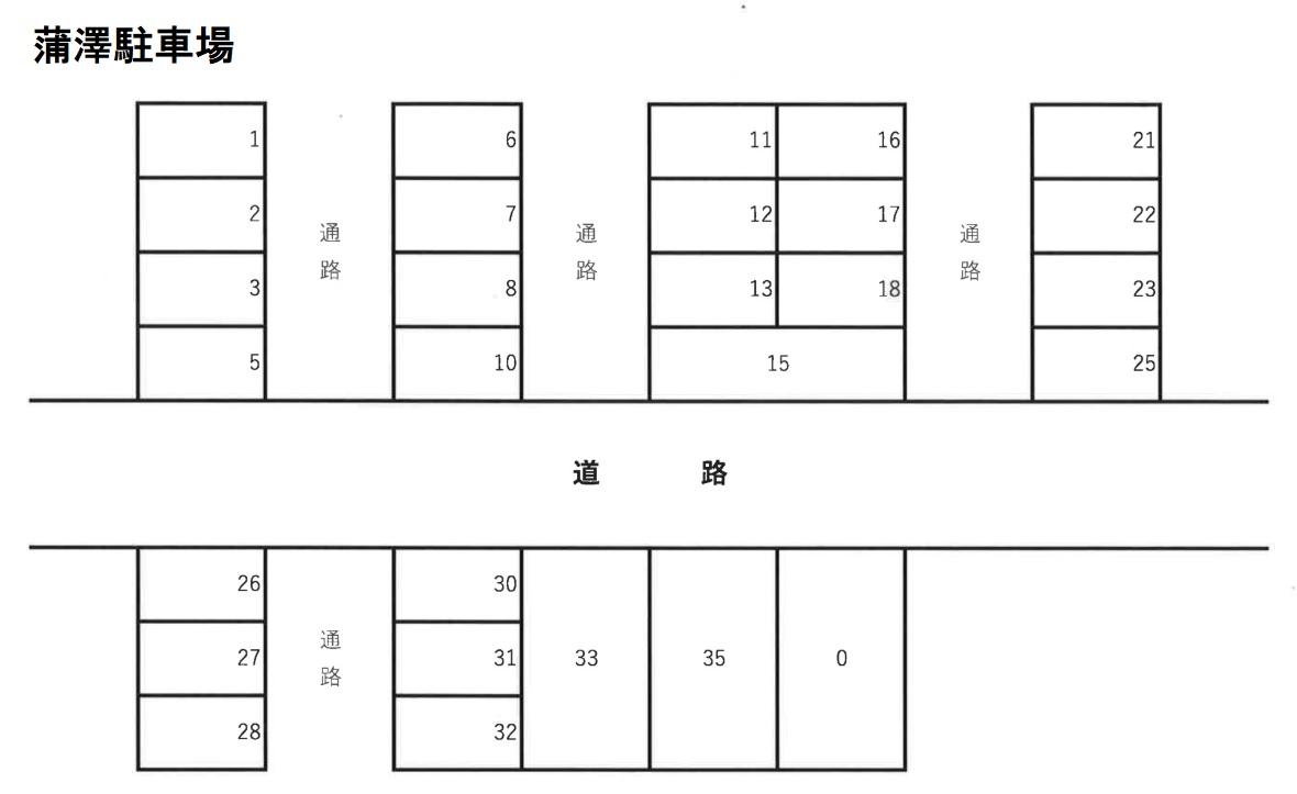 蒲澤駐車場の駐車配置図