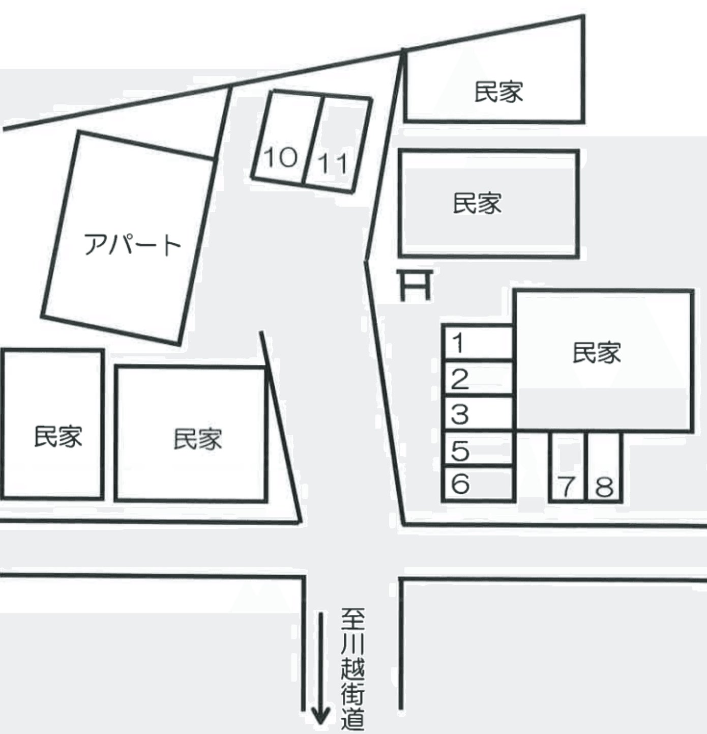小泉パーキングの駐車配置図