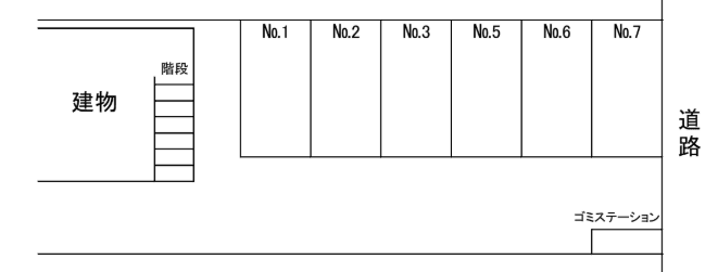 コーポ大寛駐車場の駐車配置図