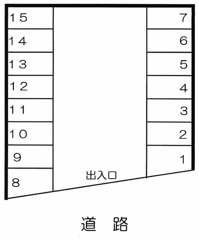 北町7-20駐車場の駐車配置図