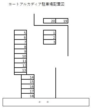 コートアルカディアの駐車配置図