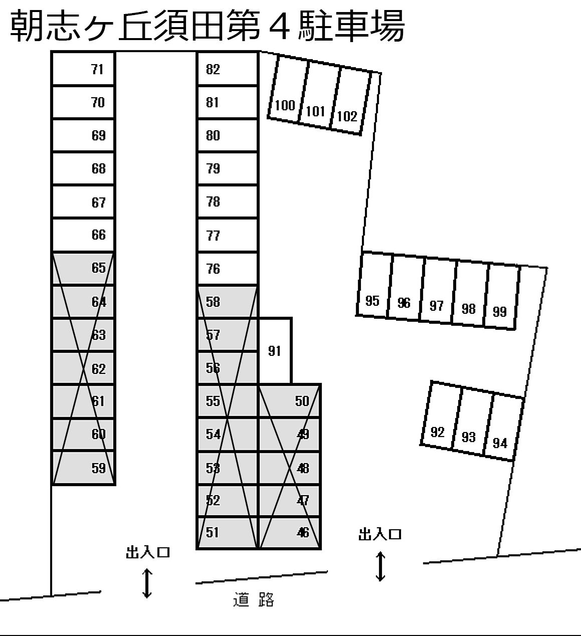 朝志ヶ丘須田第4駐車場の駐車配置図