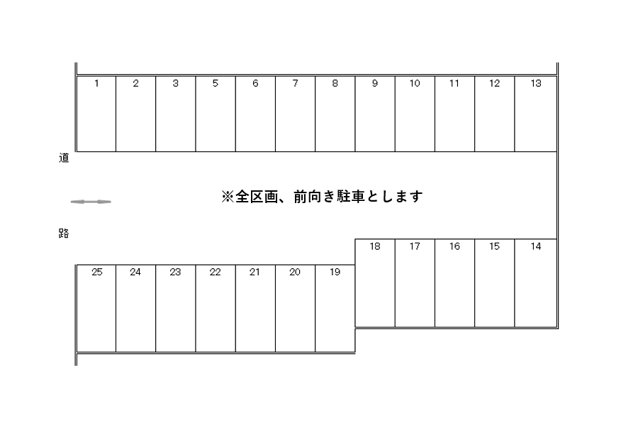 神明吉田様駐車場の駐車配置図