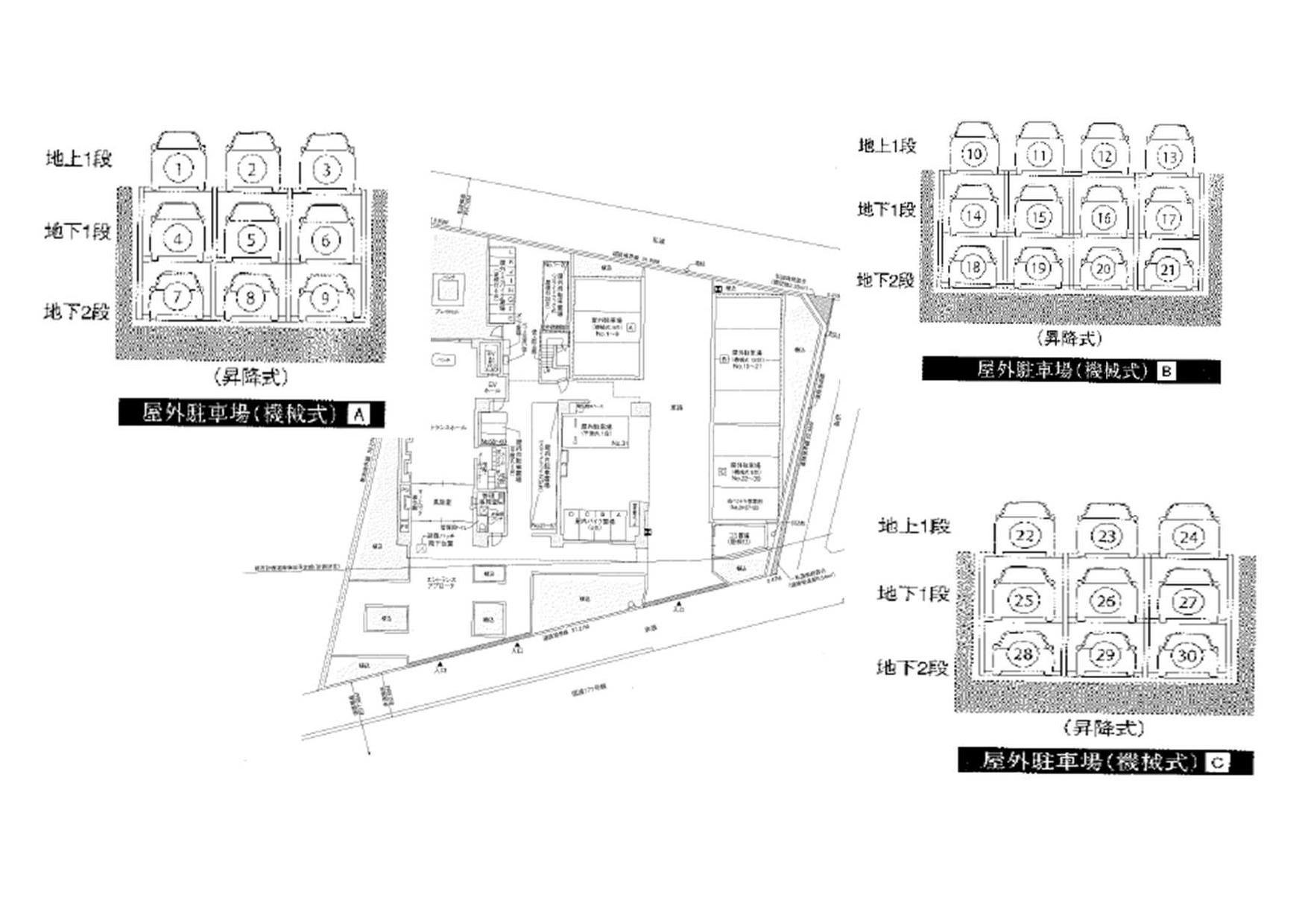 松原町5駐車場の駐車配置図