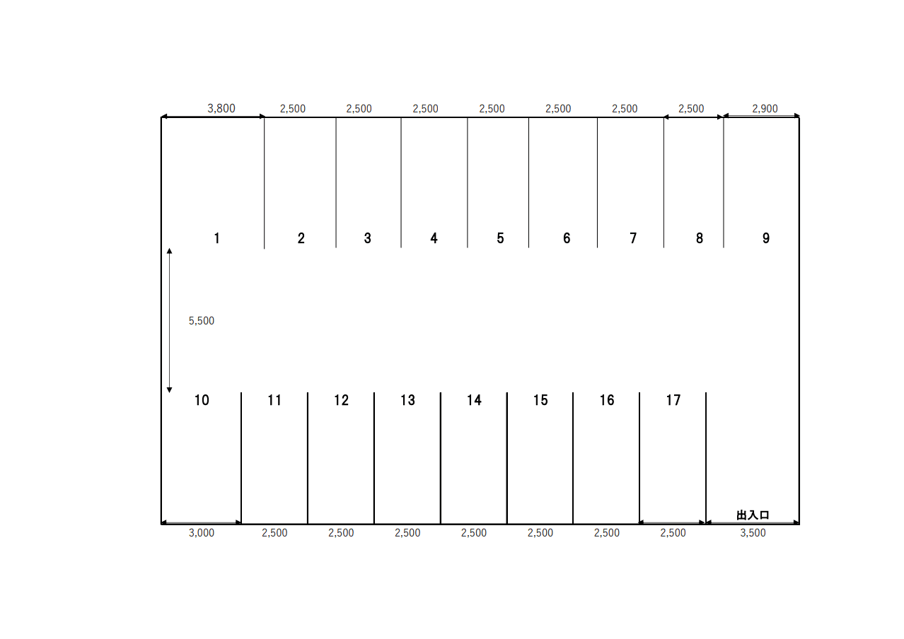 昭和町H駐車場の駐車配置図
