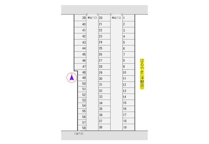 和歌山市黒田2丁目(W-48)の駐車配置図