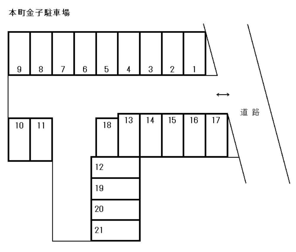 本町金子駐車場の駐車配置図