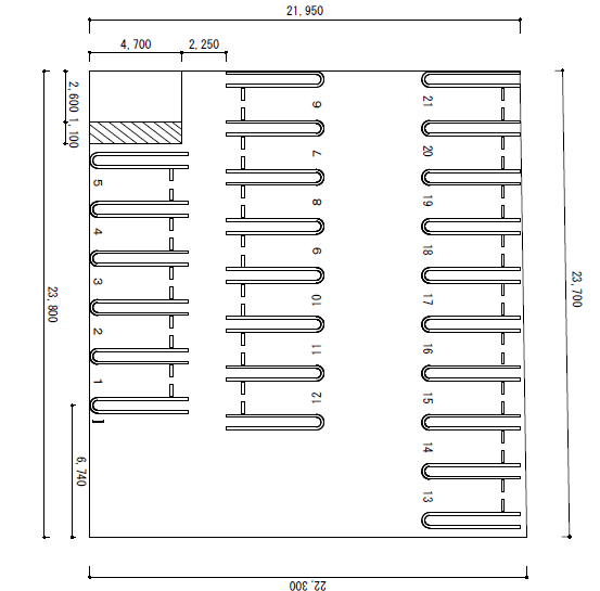 システムパーク福井駅東の駐車配置図