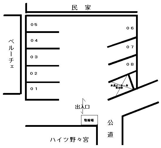 西野々宮駐車場の駐車配置図