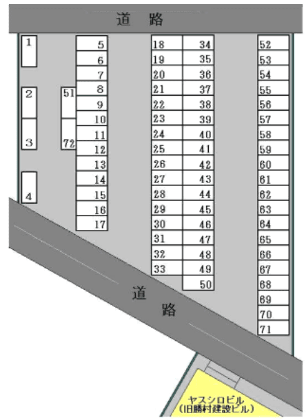 茨農パーキングの駐車配置図