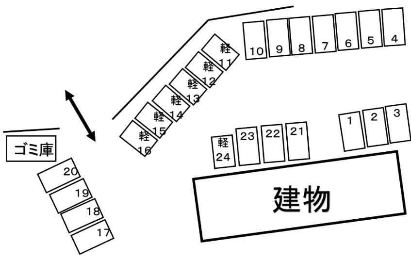 REGIS南丘の駐車配置図