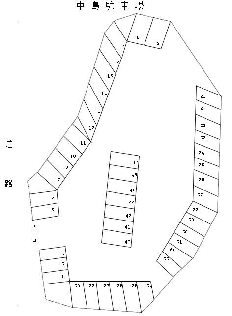 中島駐車場の駐車配置図