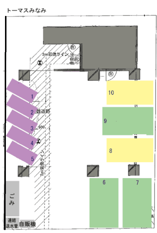 トーマスみなみの駐車配置図