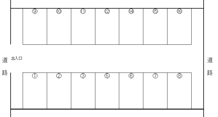 黒川駐車場の駐車配置図