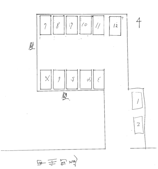 和泉2丁目H駐車場の駐車配置図