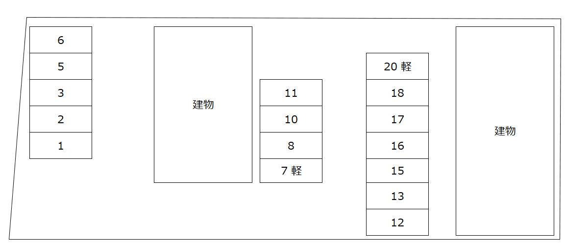 Gracia Sakurada Aの駐車配置図