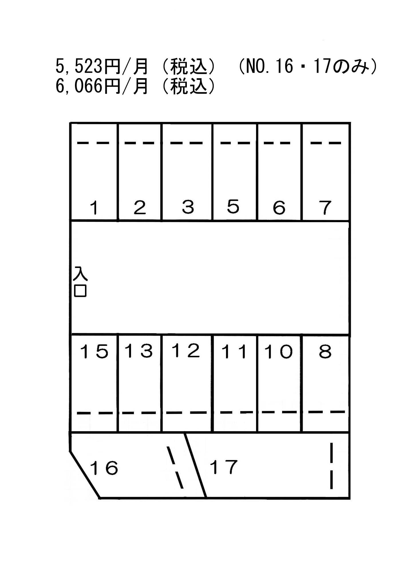 小島駐車場の駐車配置図