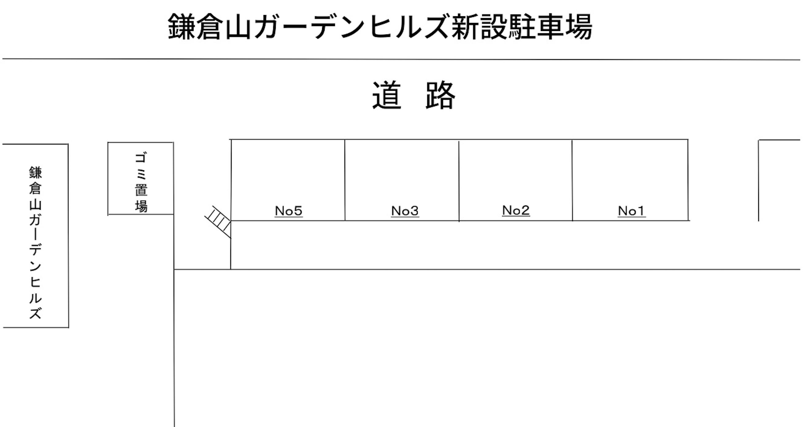 鎌倉山ガーデンヒルズ新設駐車場の駐車配置図