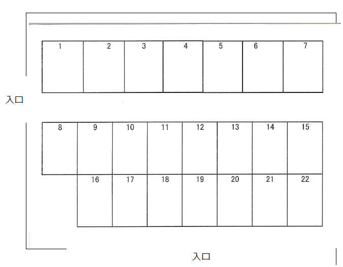 北越谷第7月極駐車場の駐車配置図