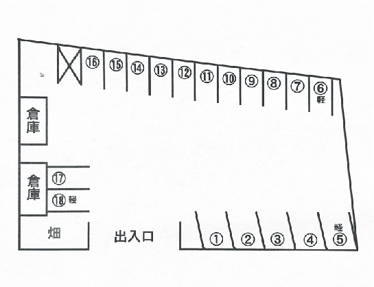 宮城駐車場の駐車配置図