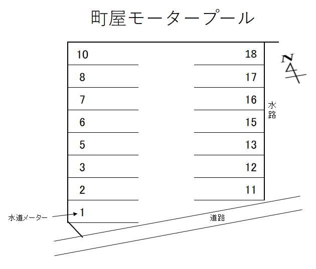 町屋モータープールの駐車配置図