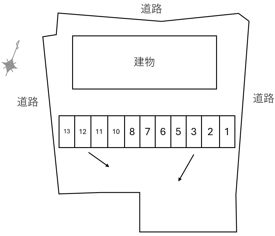 Sunny Hills Kの駐車配置図
