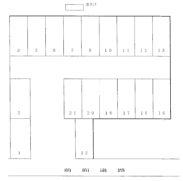 南新町西野パーキングの駐車配置図