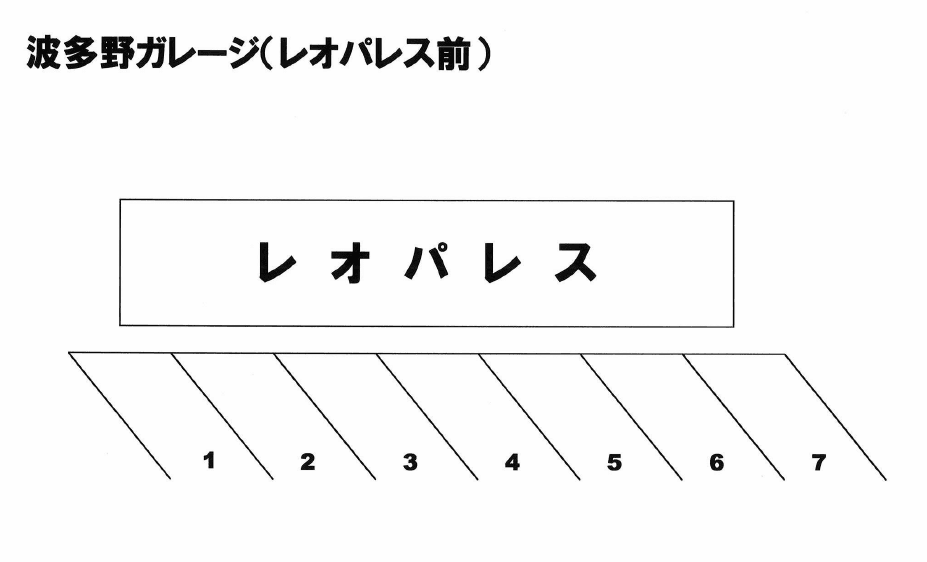 波多野ガレージ(レオパレス前)の駐車配置図