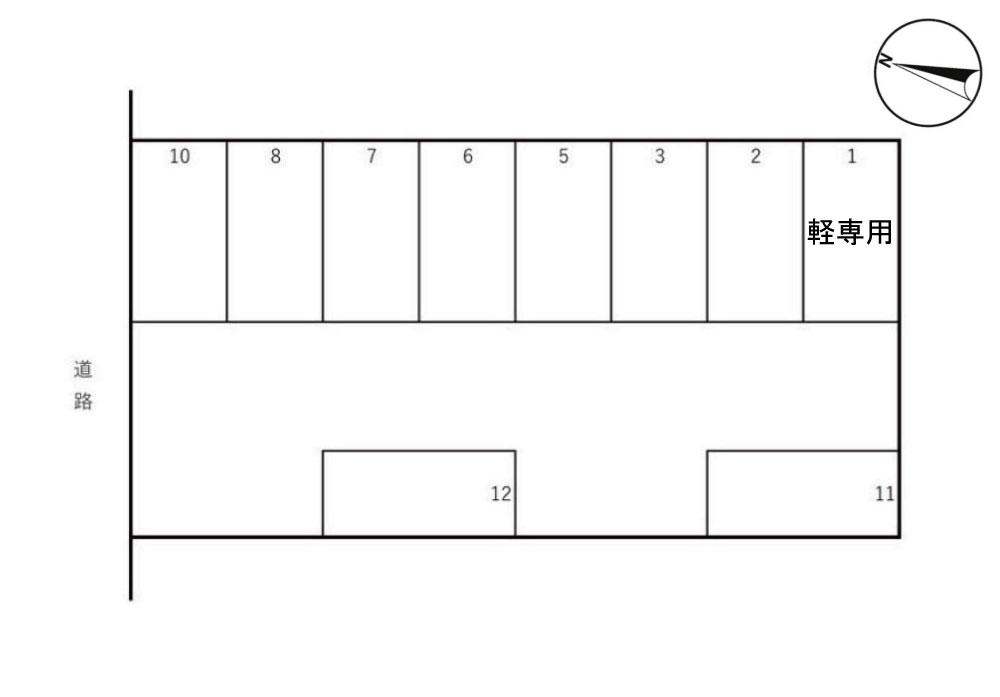 東田地方町2丁目5-2月極駐車場の駐車配置図
