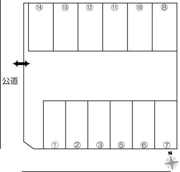 幡野町(若杉)駐車場の駐車配置図