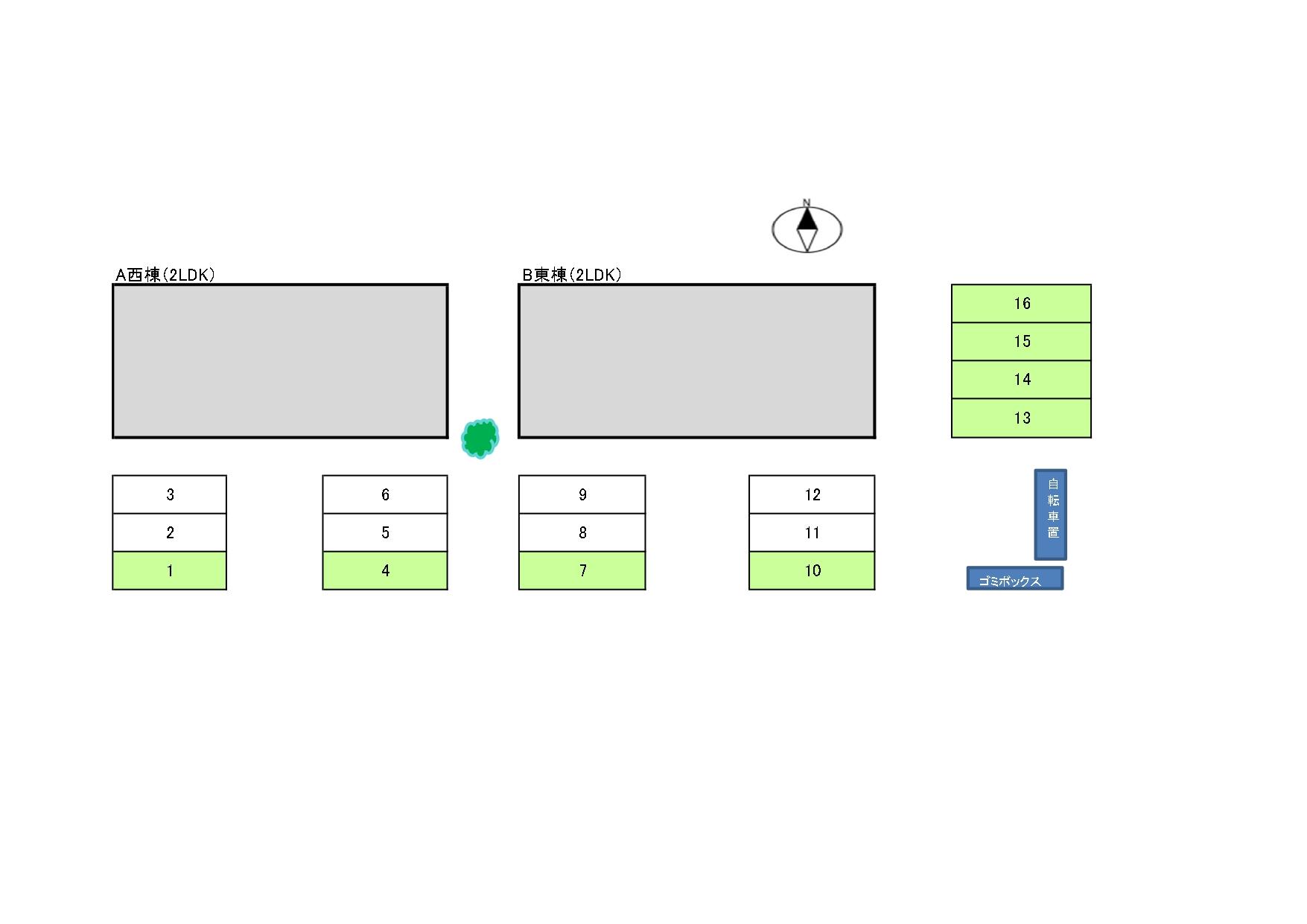 Wing Courtパーキングの駐車配置図