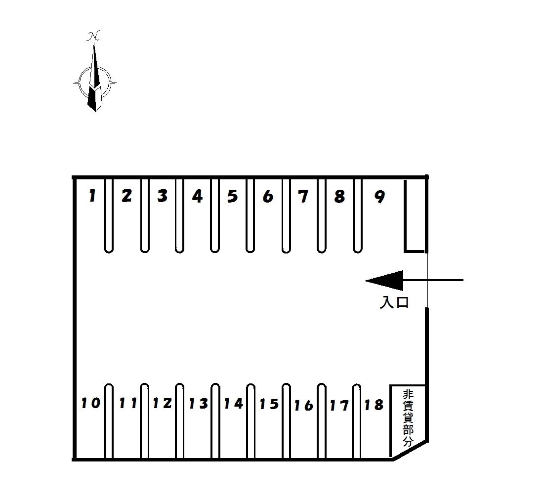 西新井大師西駅ライナー駐車場の駐車配置図