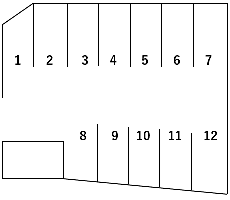 名嘉地Pの駐車配置図
