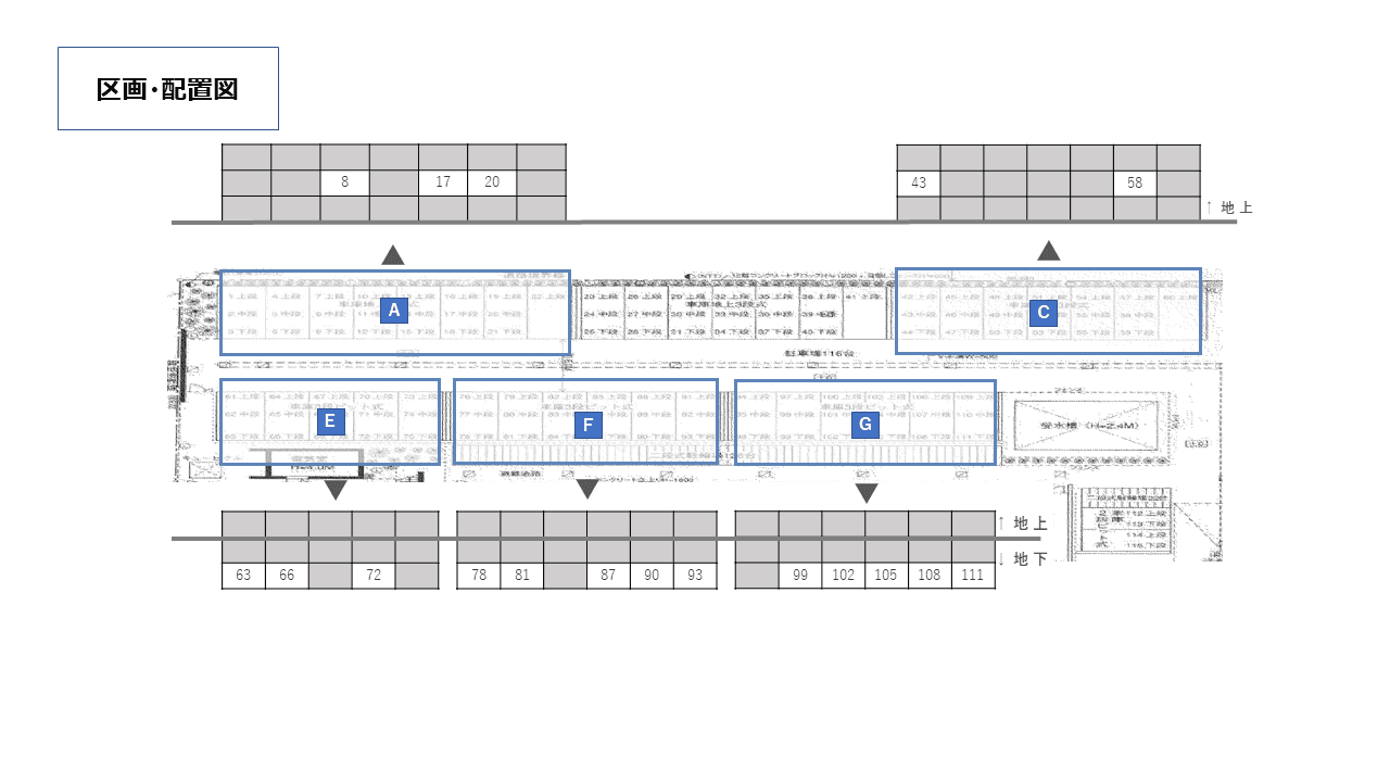 中町2丁目駐車場の駐車配置図