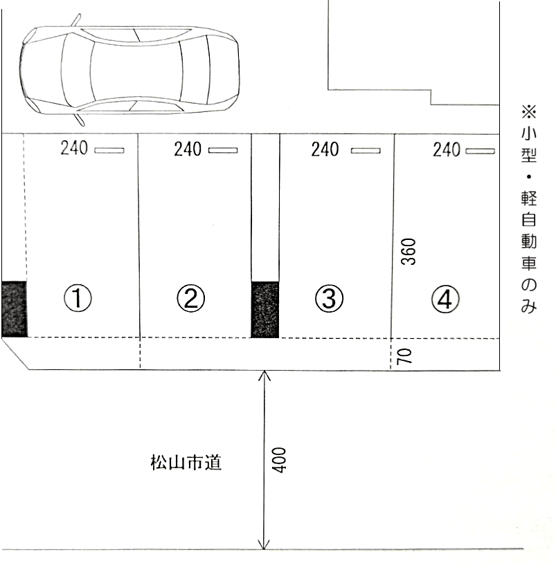 北立花駐車場の駐車配置図