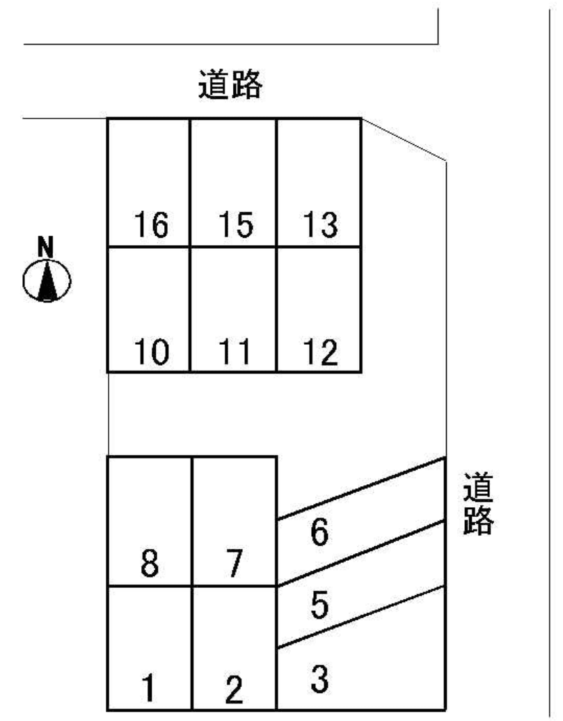 田口月極駐車場の駐車配置図