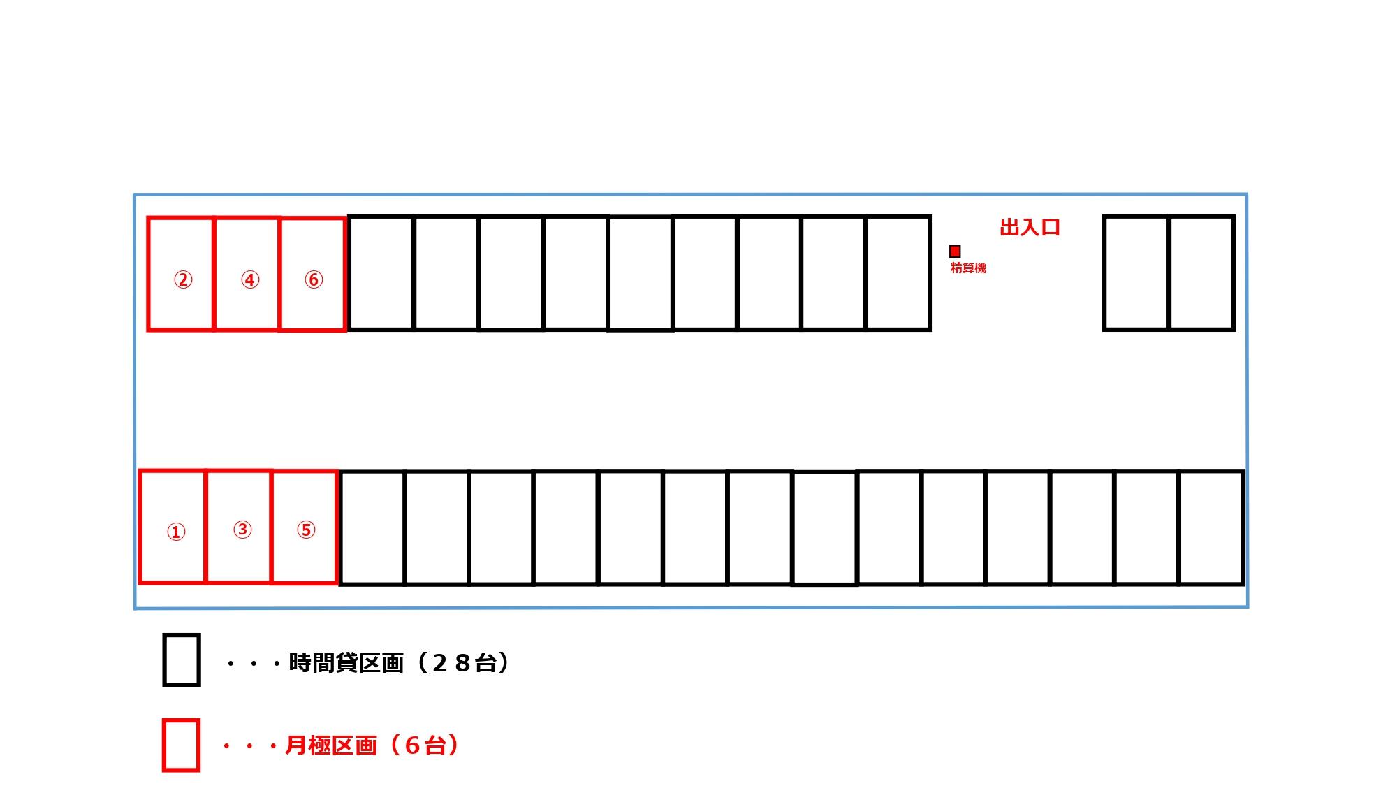 クレスト鳳中町の駐車配置図