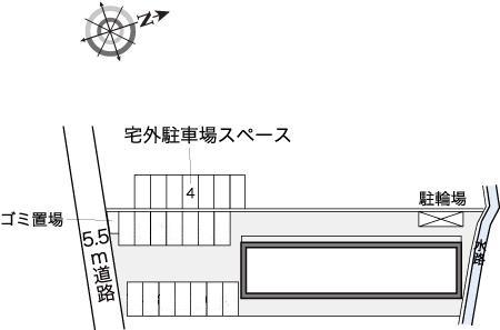アバンセA(23925) 敷地外駐車場の駐車配置図